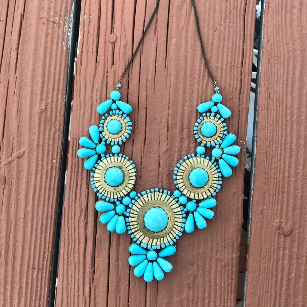 Turquoise boutique brand statement necklace